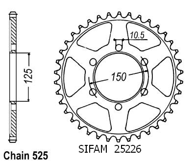 Couronne acier Esjot KTM 525 45 dents JTR899
