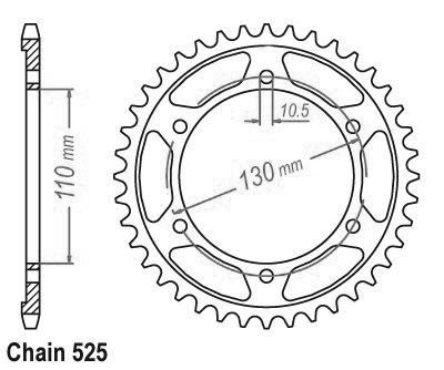 Couronne acier Esjot 525 - 43 dents Suzuki-Yamaha JTR1876