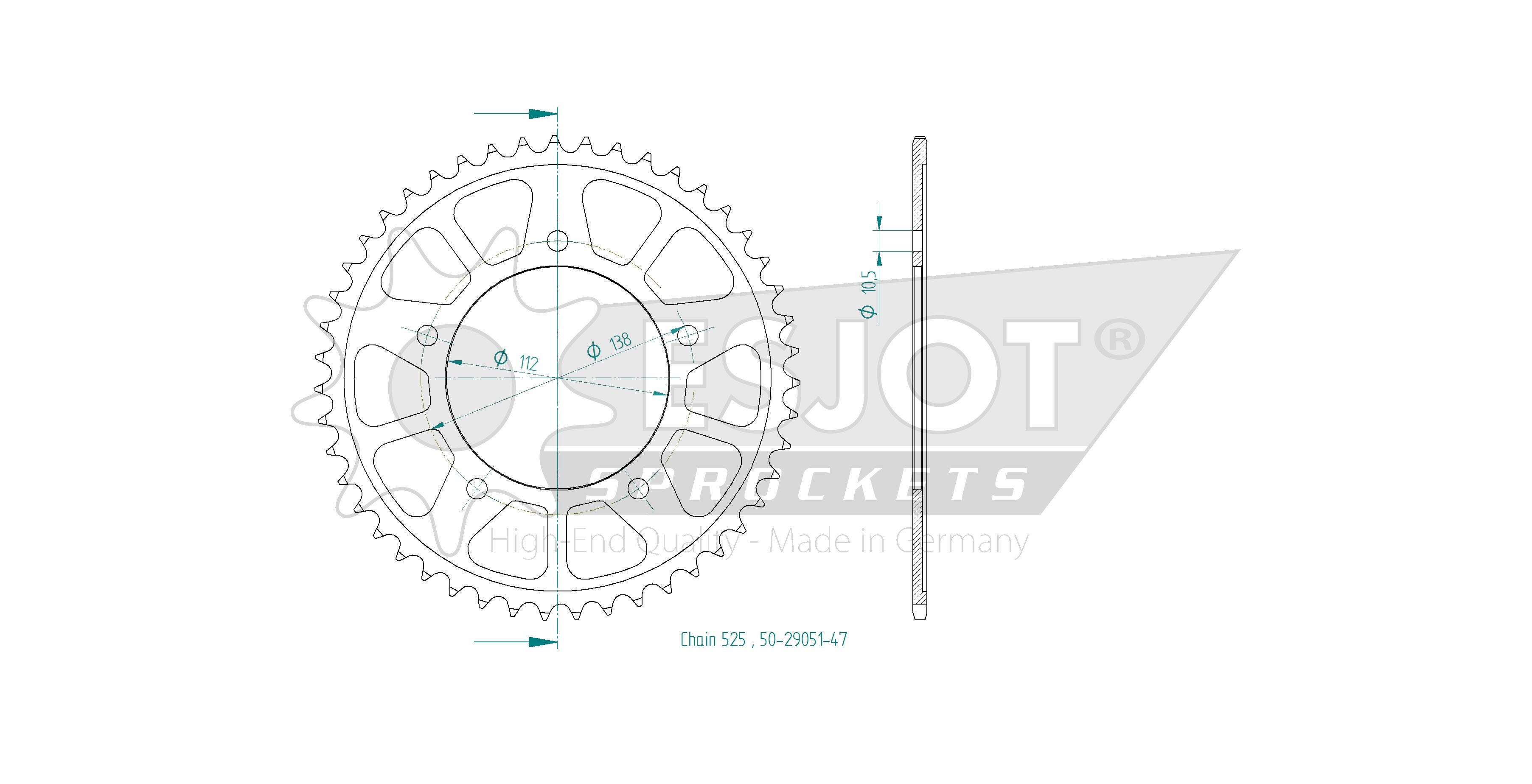 Couronne Acier Esjot 525 - 47 Dents