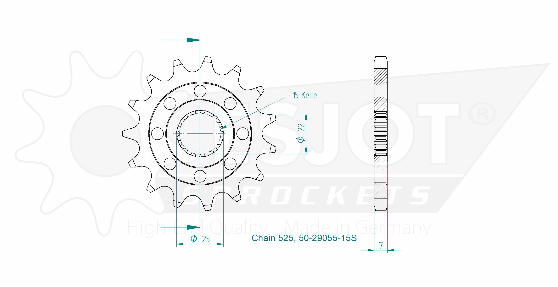 Pignon Esjot Lightweight Kawasaki H2 - vue 4