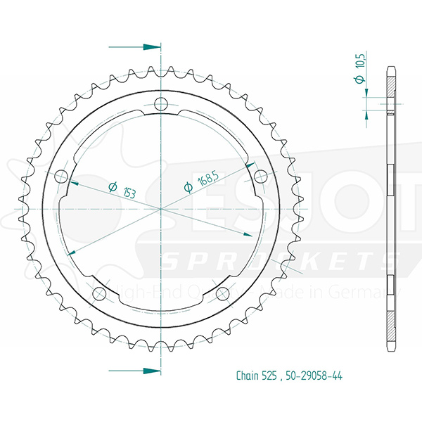 Couronne Esjot Kawasaki H2 - vue 2