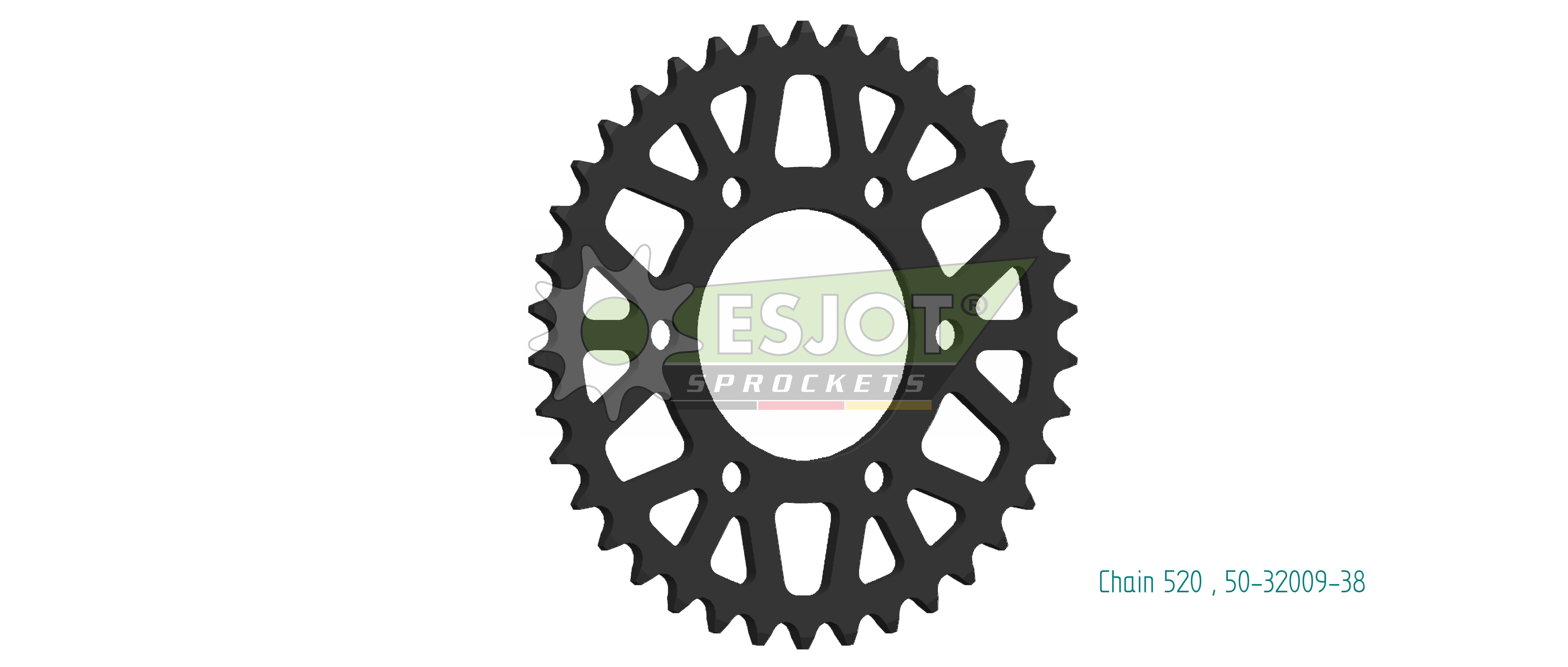 Couronne acier Kawasaki 520 38 dents Esjot JTR1478 - vue 2