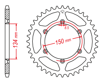 Couronne acier TT Ultralight Kawasaki 520 50 dents Esjot similaire JTR460 - vue 2