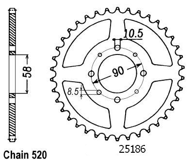 Couronne Acier Esjot 520 - 41 Dents
