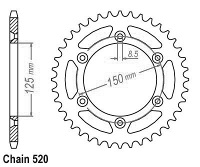 Couronne acier TT Ultralight Husqvarna-KTM 520 50 dents Esjot JTR897