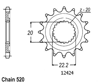 Pignon Esjot 520 - 13 dents TT Gas Gas-Yamaha similaire JTF1590