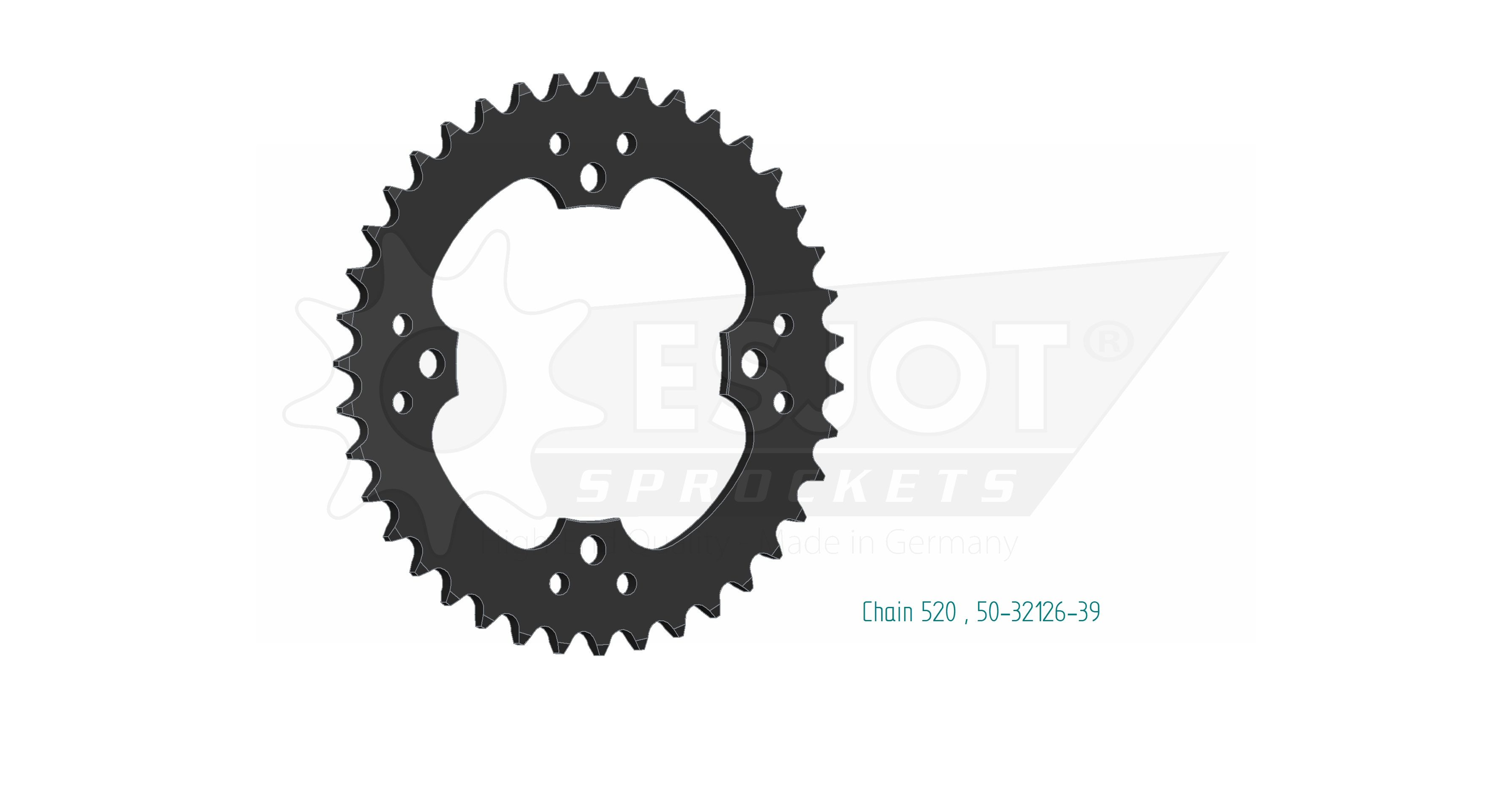 Couronne acier Esjot 520 39 dents - vue 2