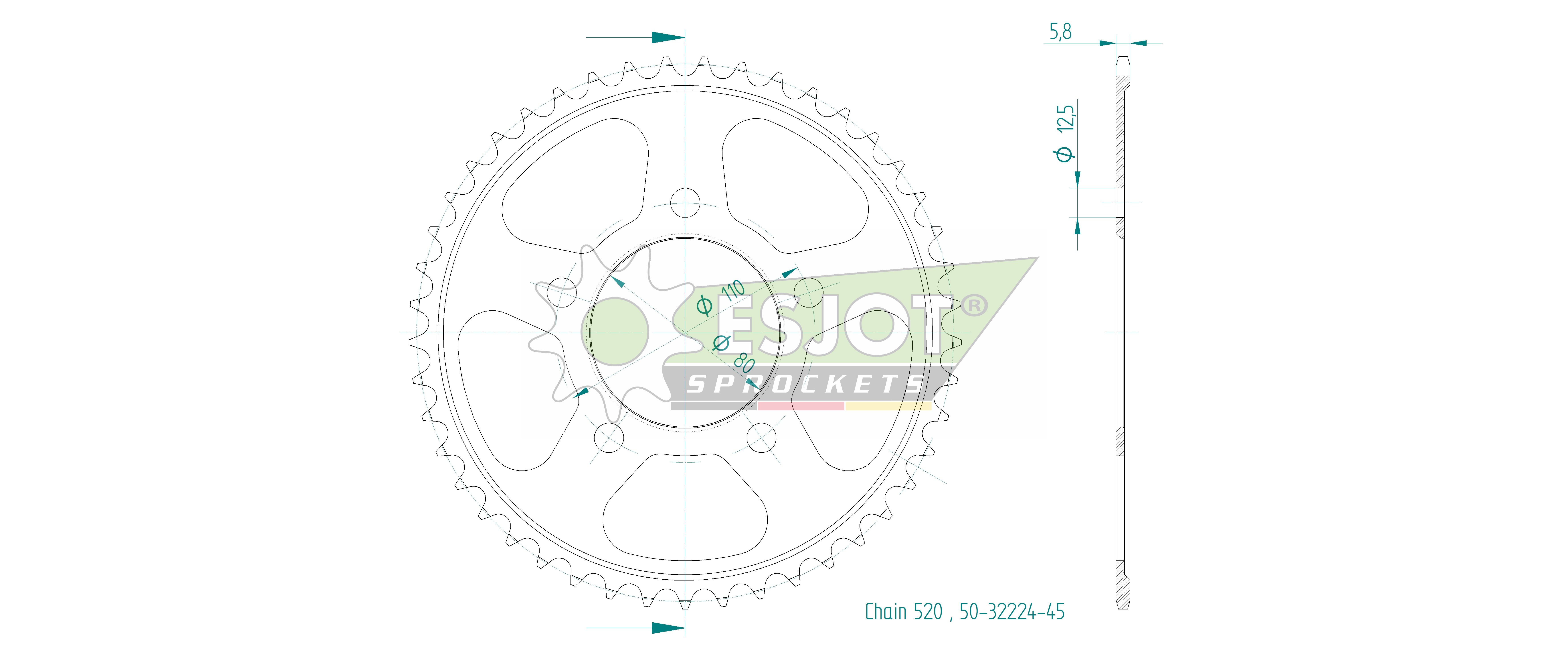 Couronne Esjot XL750 TRANSALP - vue 2