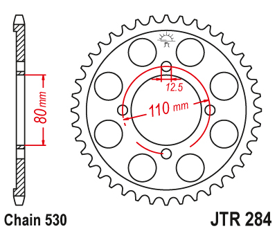 Couronne acier Esjot 530 48 dents similaire JTR284 - vue 2