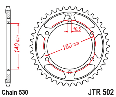 Couronne Acier Esjot Kawasaki 530 49 Dents JTR502 - vue 2