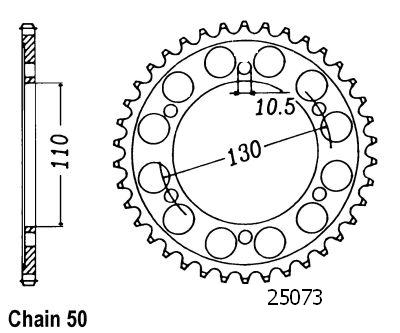 Couronne Acier Esjot 530 - 39 Dents Kawasaki-Yamaha - Similaire JTR479
