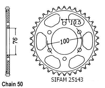 Couronne acier Suzuki 530 45 dents Esjot