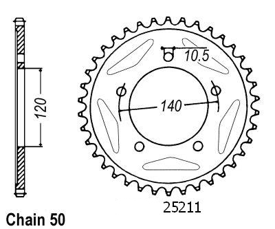 Couronne acier Suzuki 530 40 dents Esjot similaire JTR1797