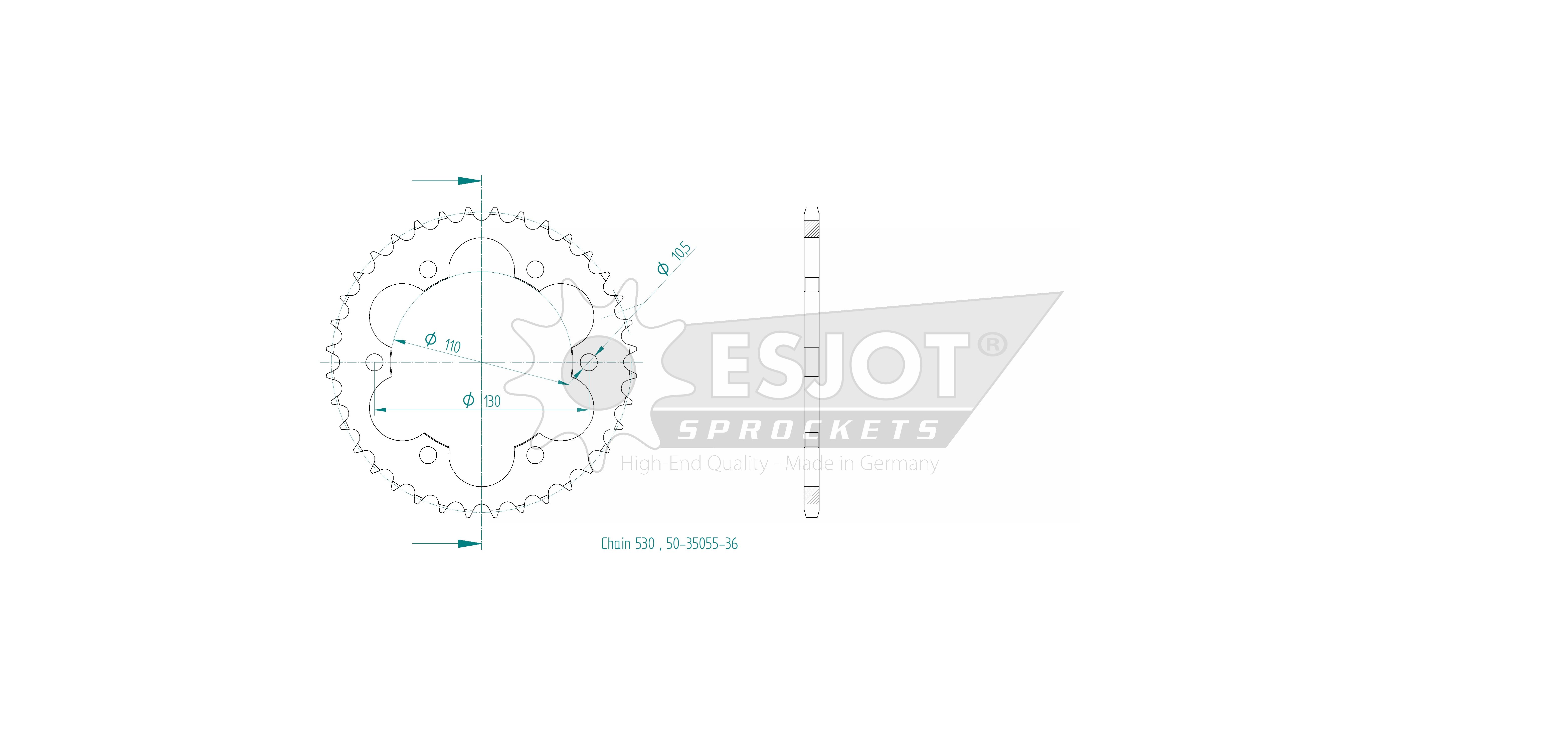 Couronne Acier Esjot 530 36 Dents - vue 2