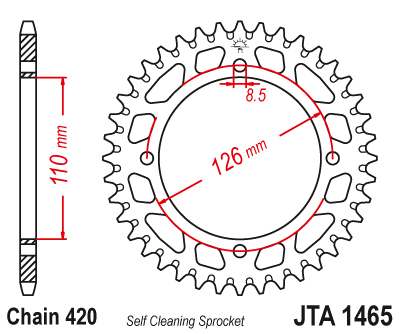 Couronne Alu TT Kawasaki-Suzuki - 420 - 47 Dents - Similaire JTA1465 - Made in Germany - vue 2