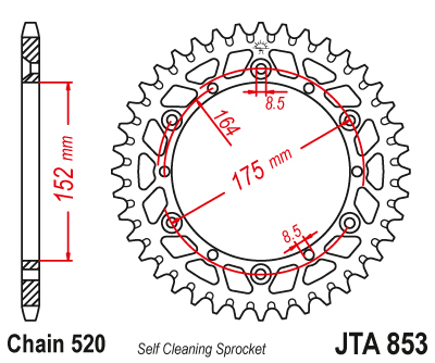Couronne Alu TT Yamaha 520 51 Dents Esjot JTA853 - vue 2