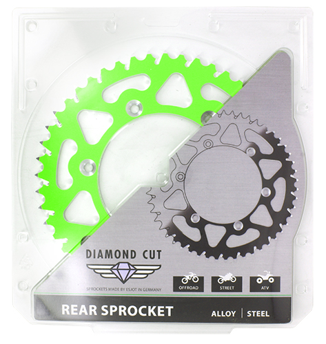 Couronne aluminium TT Kawasaki verte 520 47 dents Esjot JTA460 - vue 5