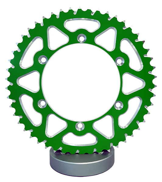 Couronne Alu TT Kawasaki Verte - 520 - 51 Dents - Similaire JTA460 - Made in Germany - vue 4