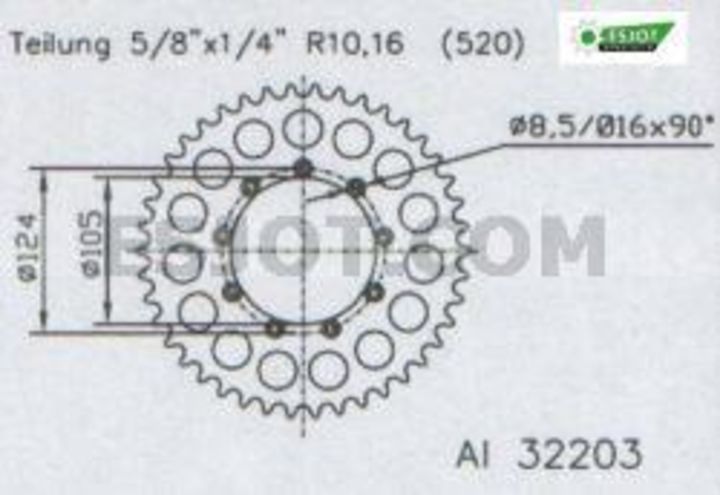 Couronne Alu Esjot TM 520 51 Dents