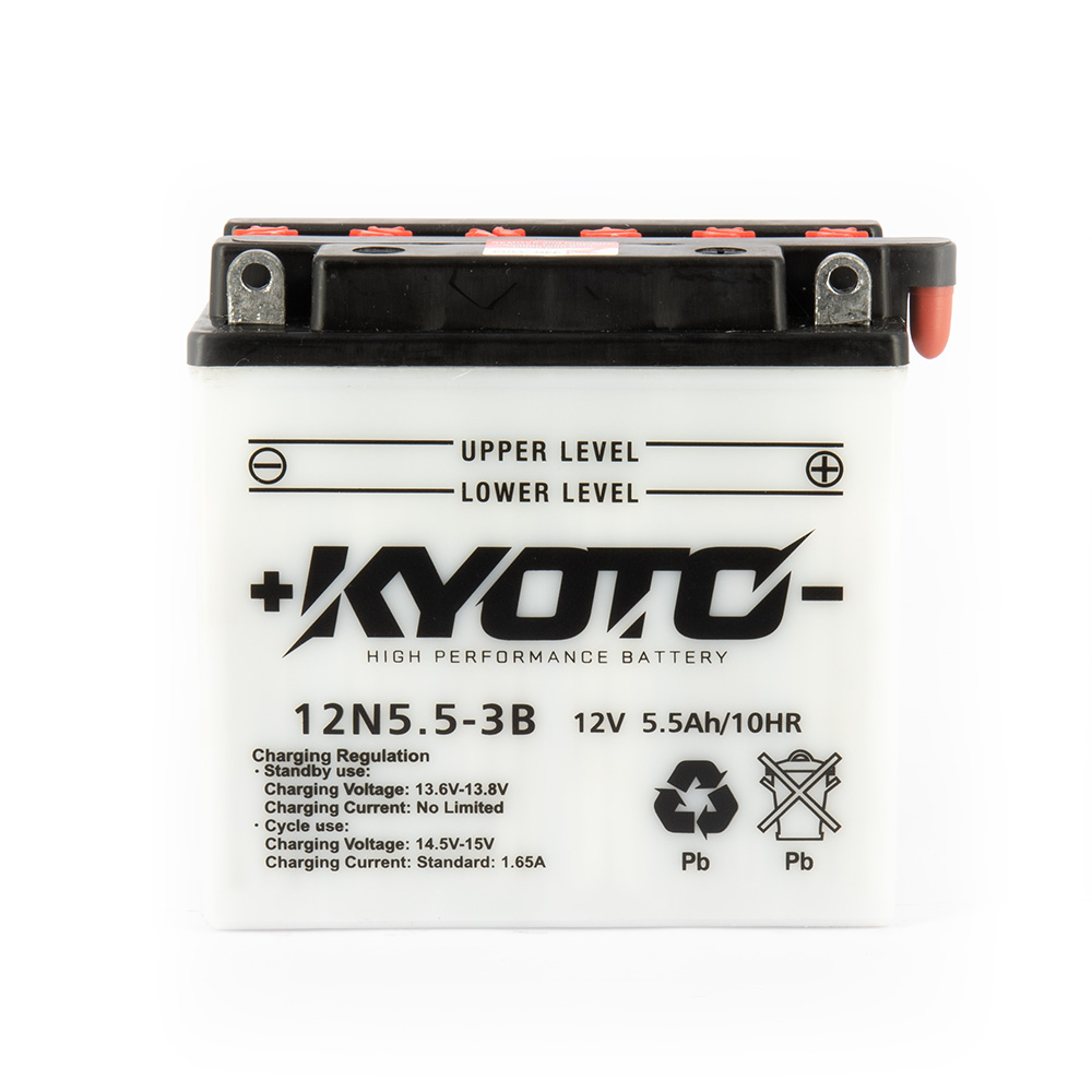 Batterie 12N5-5-3B Kyoto conventionnelle avec entretien - Livrée avec pack acide