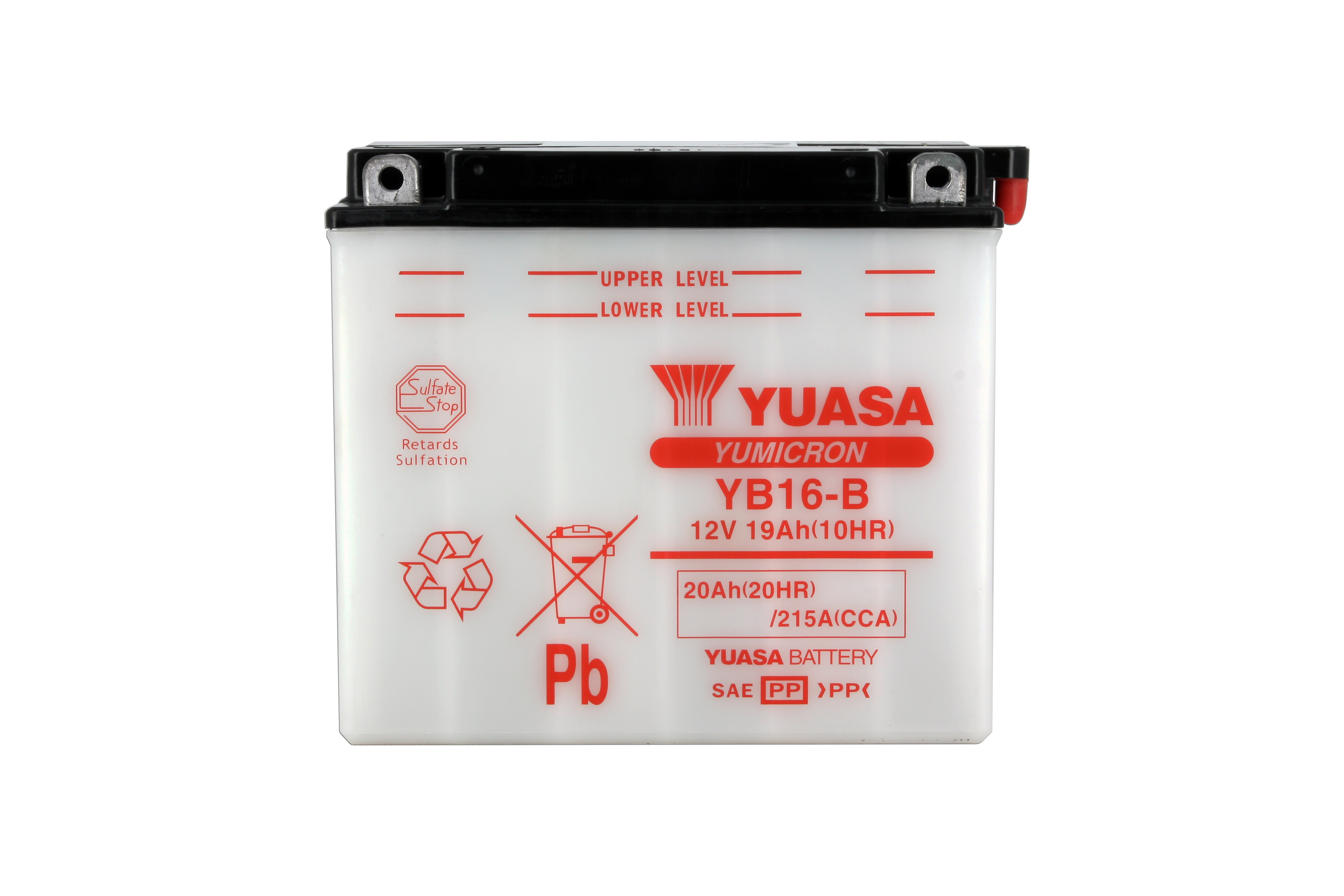 Batterie Yuasa YB16-B conventionnelle avec entretien - livrée sans acide - vue 3