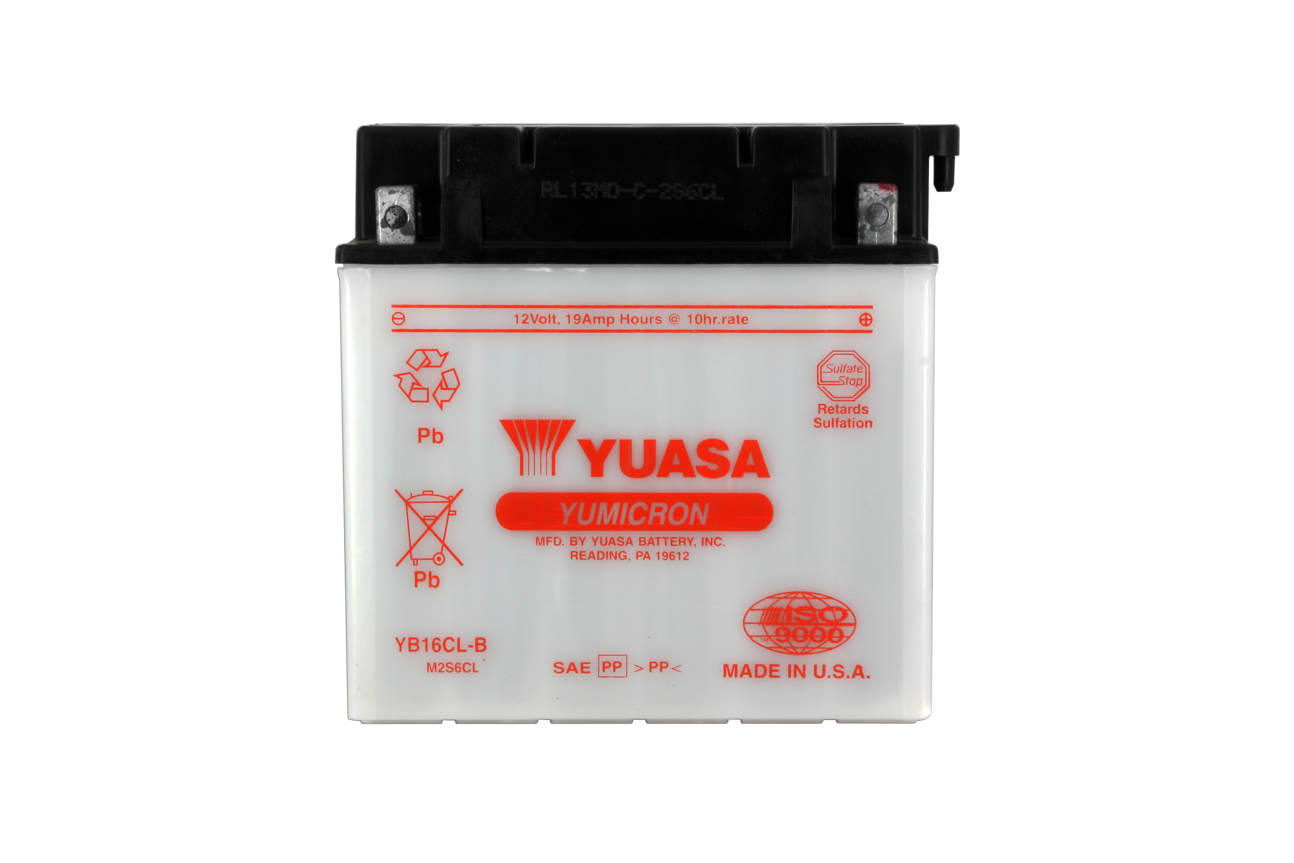 Batterie Yuasa YB16CL-B conventionnelle avec entretien - vue 3