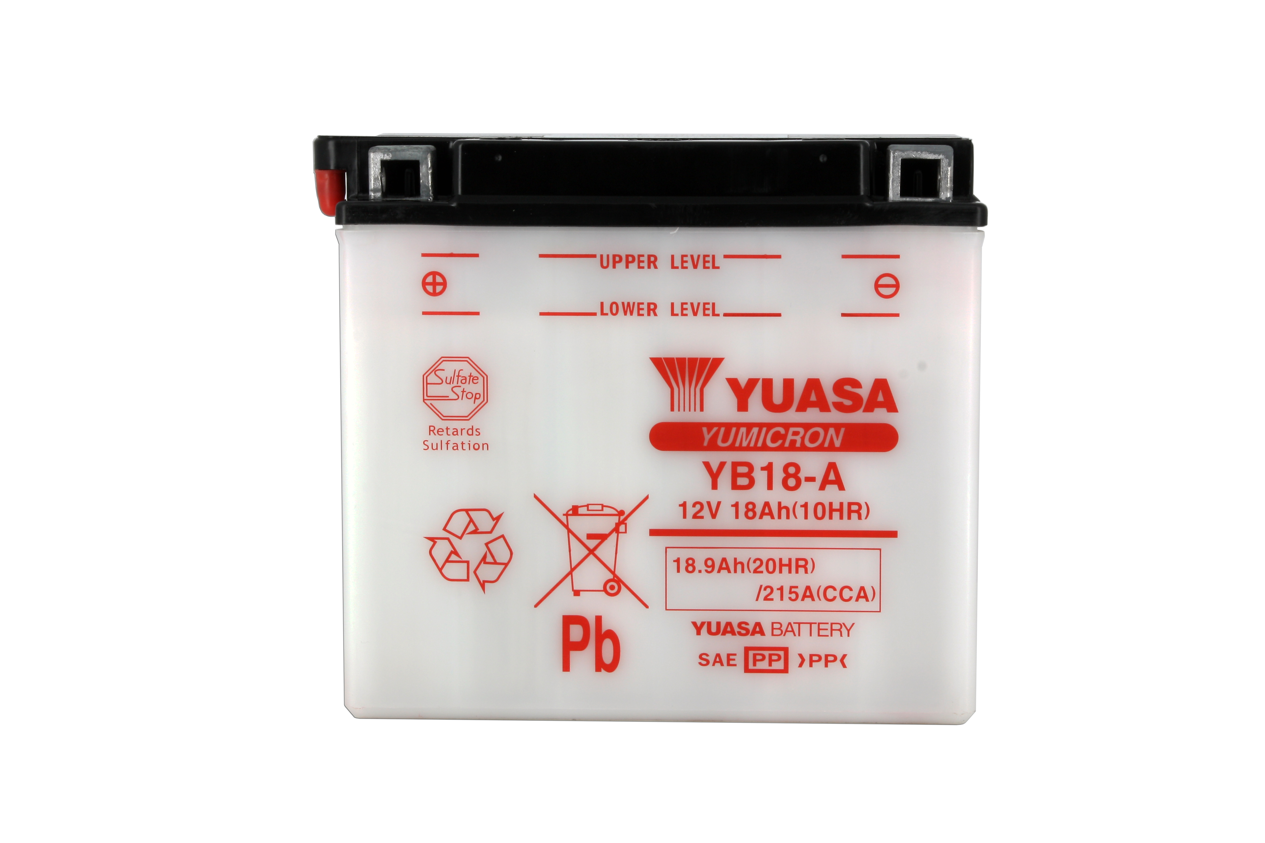 Batterie Yuasa YB18-A conventionnelle avec entretien - livrée sans acide - vue 3