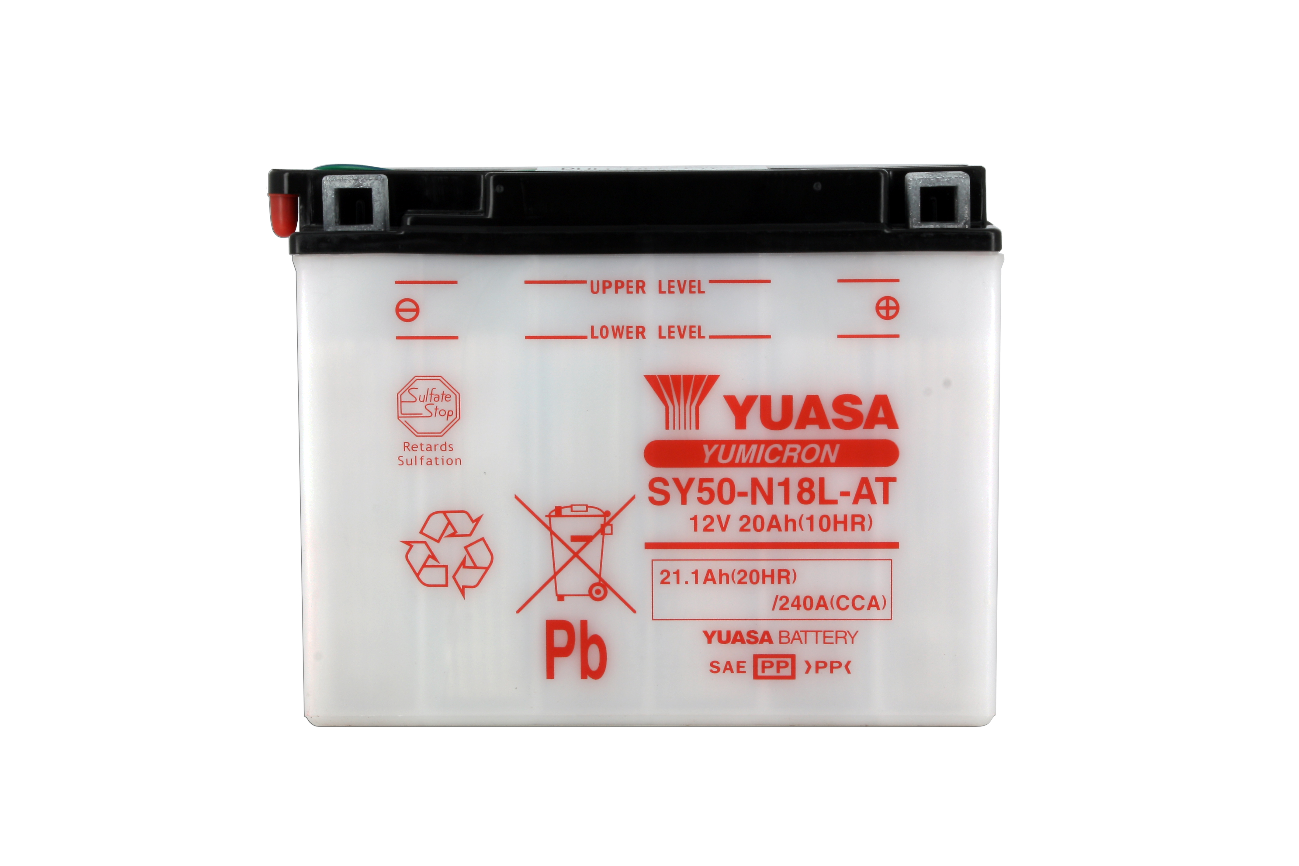 Batterie Yuasa SY50-N18L-AT conventionnelle avec entretien - vue 3