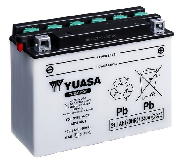 Batterie Yuasa Y50-N18L-A-CX conventionnelle avec entretien