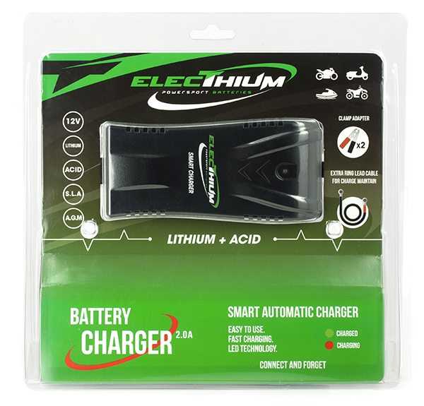 Chargeur de batterie moto et scooter Electhium - Lithium et acide - vue 2