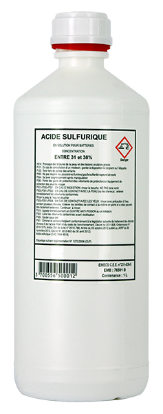 Acide sulfurique pour batterie Sifam - Bidon 1 L - vue 2