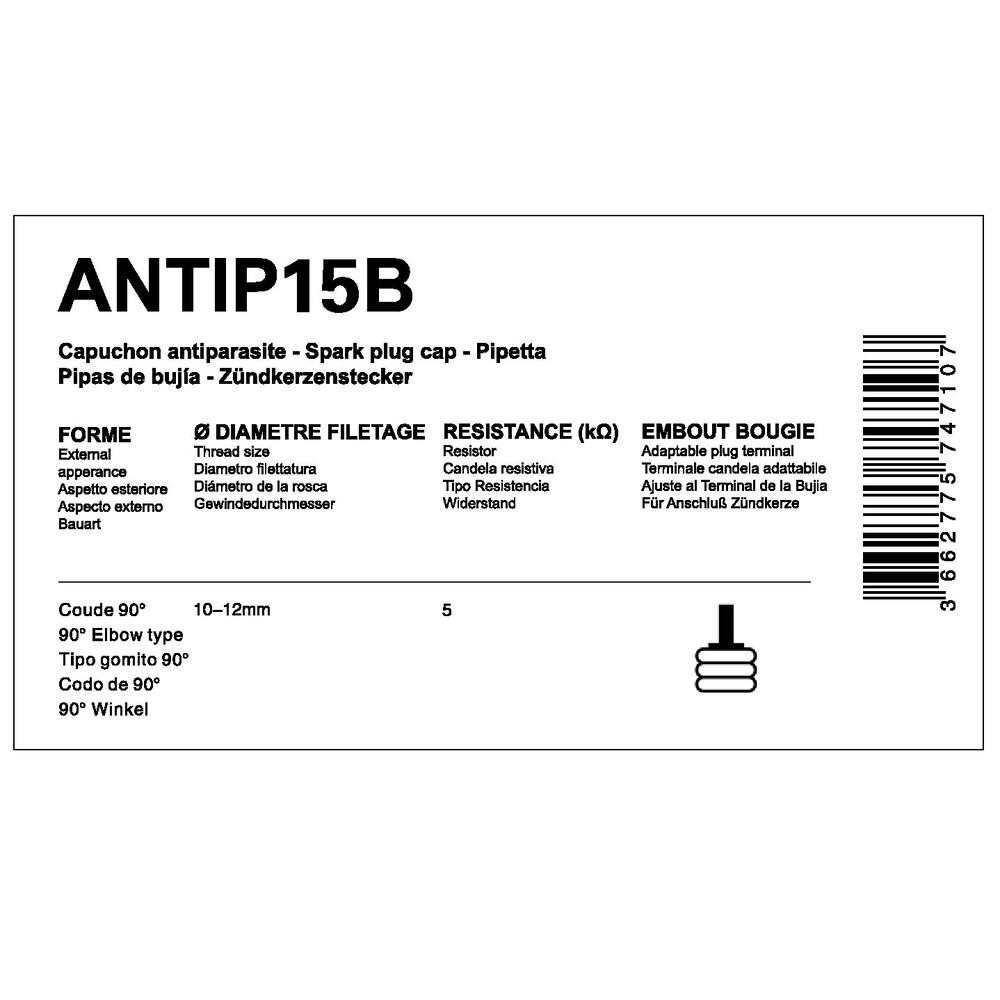Capuchon antiparasite Myra 5 kΩ sans olive bougie 10-12 mm - vue 2