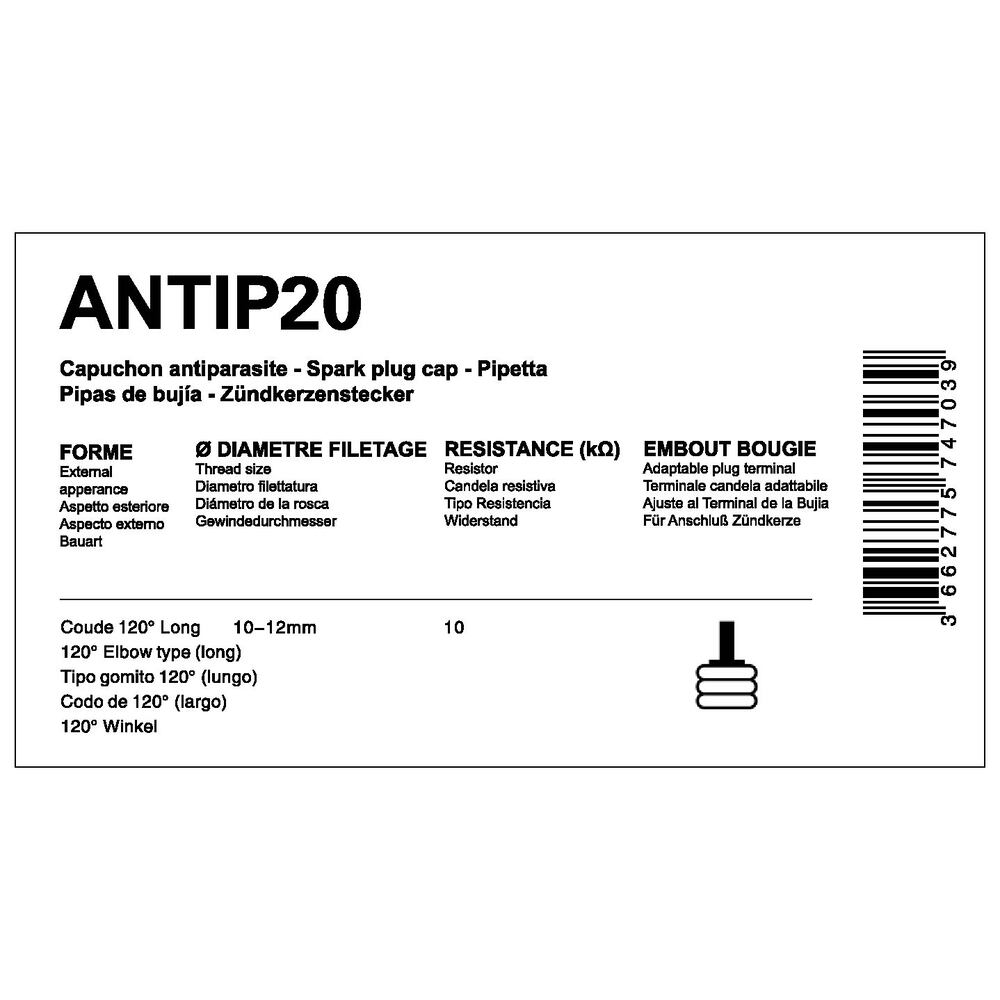 10 Antiparasites 10kΩ Sans Olive Bougie 10-12mm Myra - vue 2