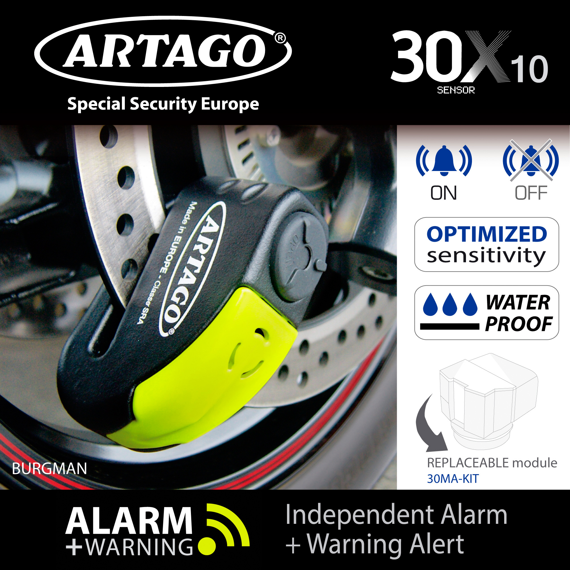 Antivol Artago SRA bloque disque Ø10 mm homologué - vue 5
