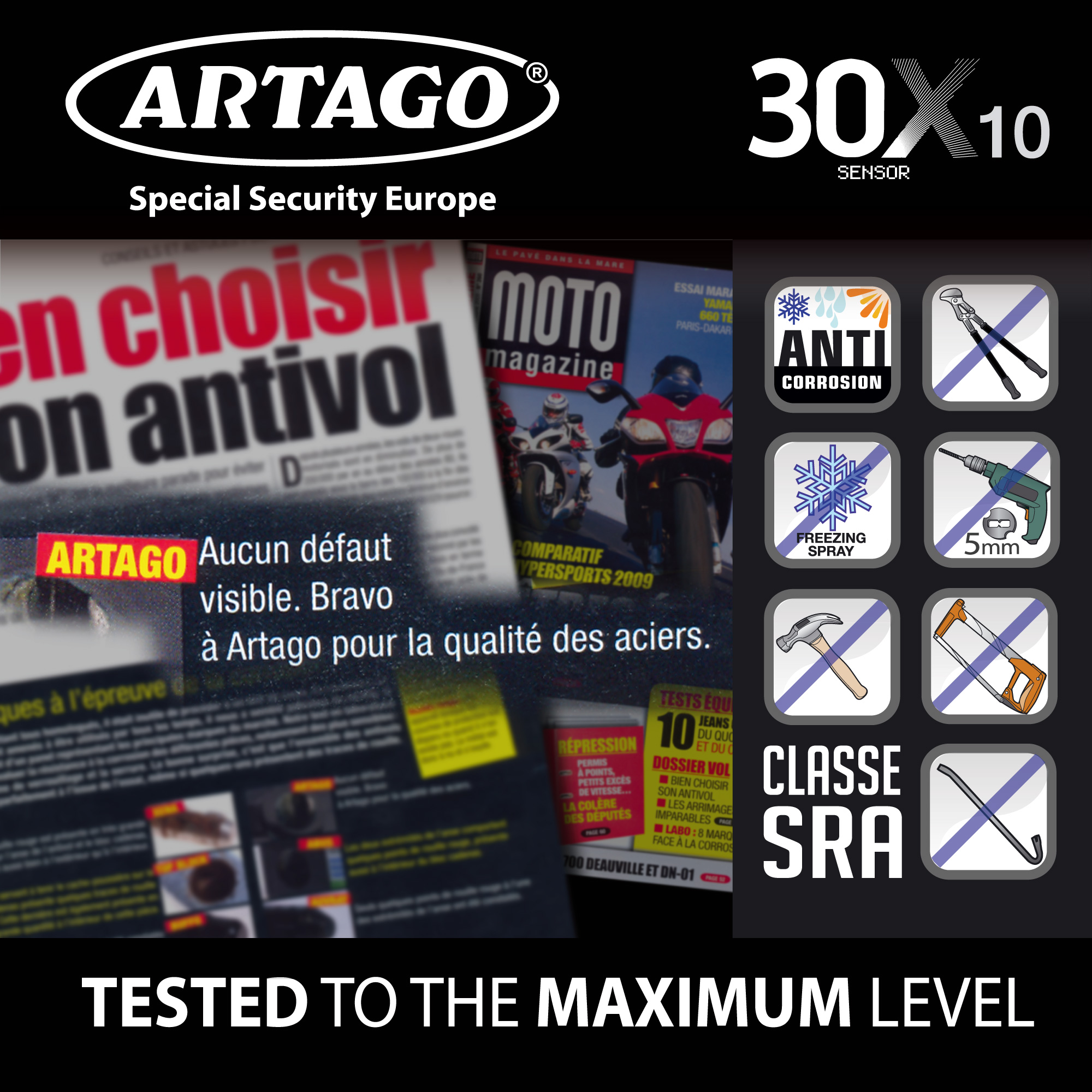 Antivol Artago SRA bloque disque Ø10 mm homologué - vue 6