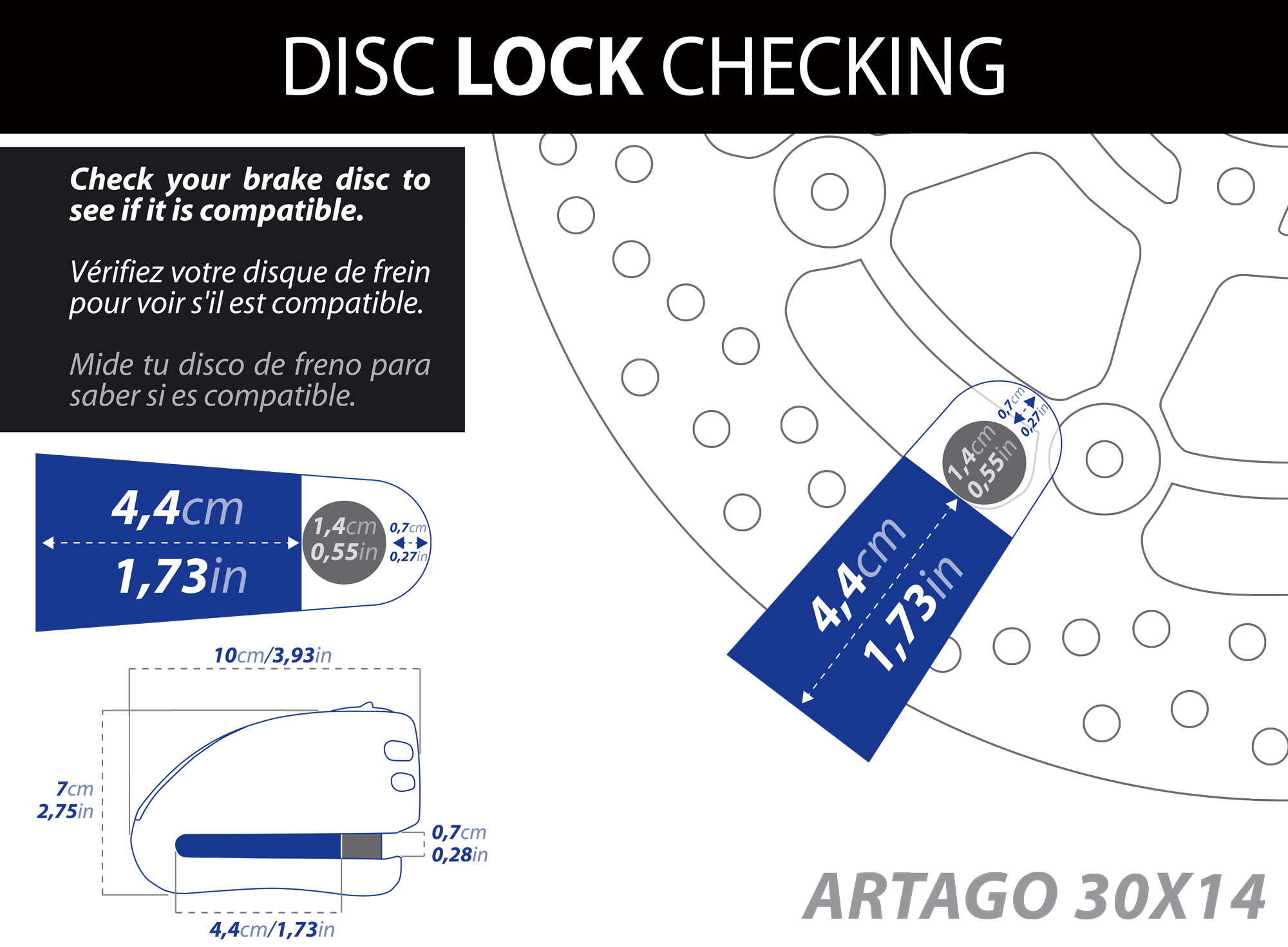 Antivol Artago SRA Bloque Disque Ø14 mm Homologué - vue 9