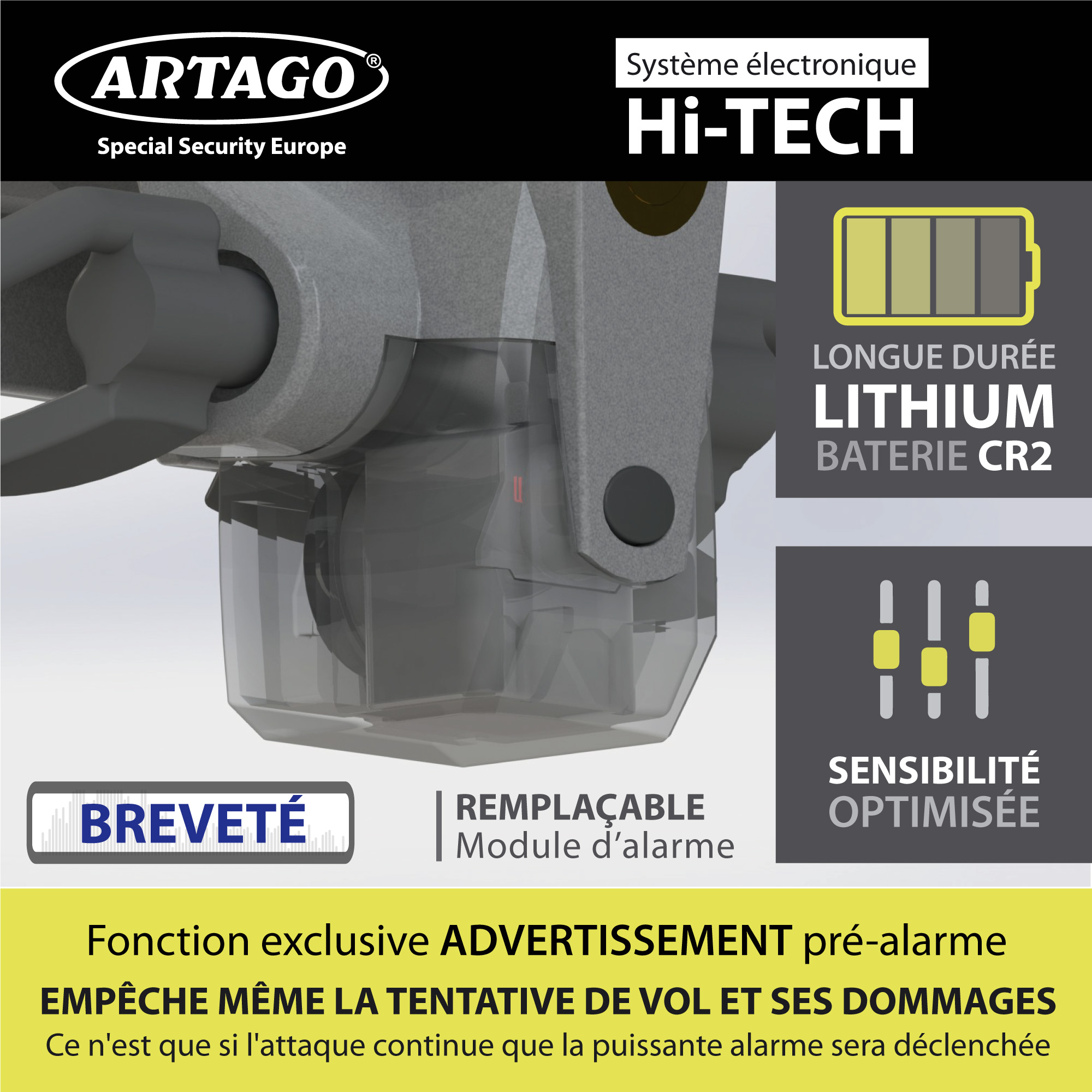 Antivol canne pour volant Artago - vue 6