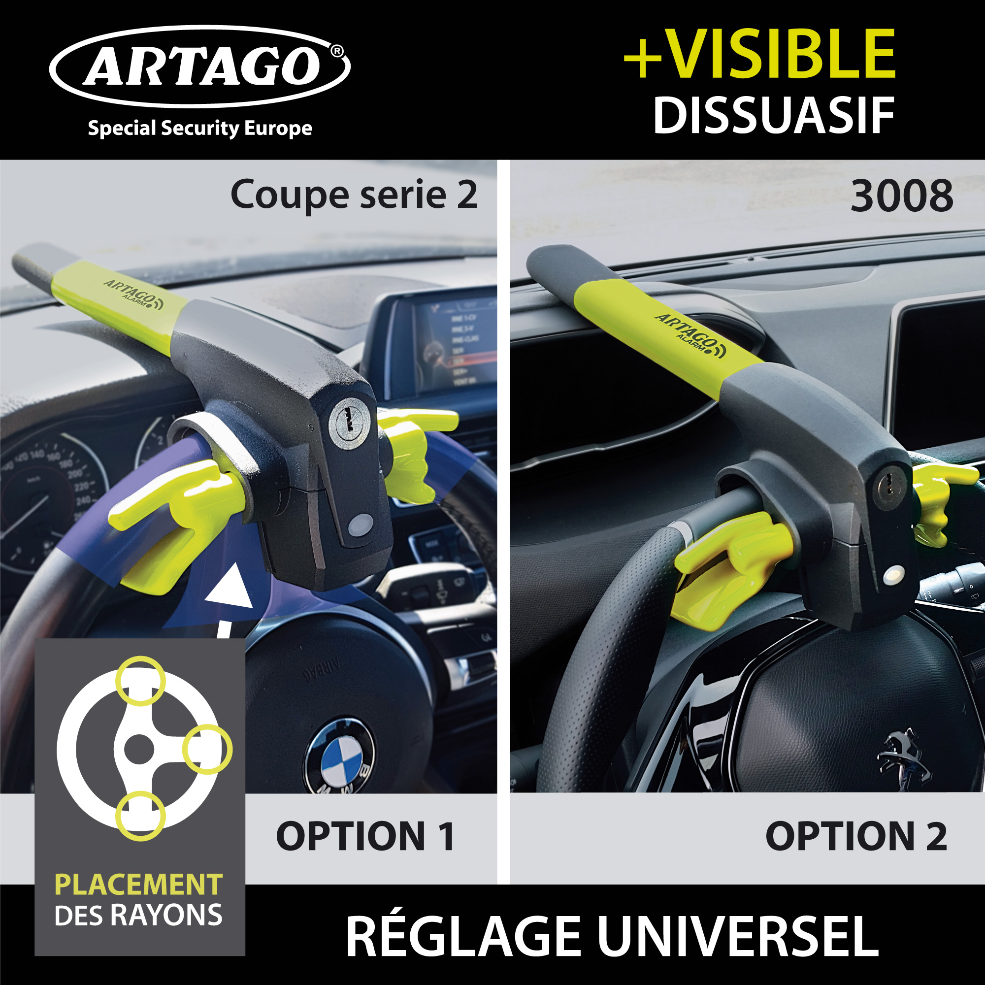 Antivol canne pour volant Artago - vue 7