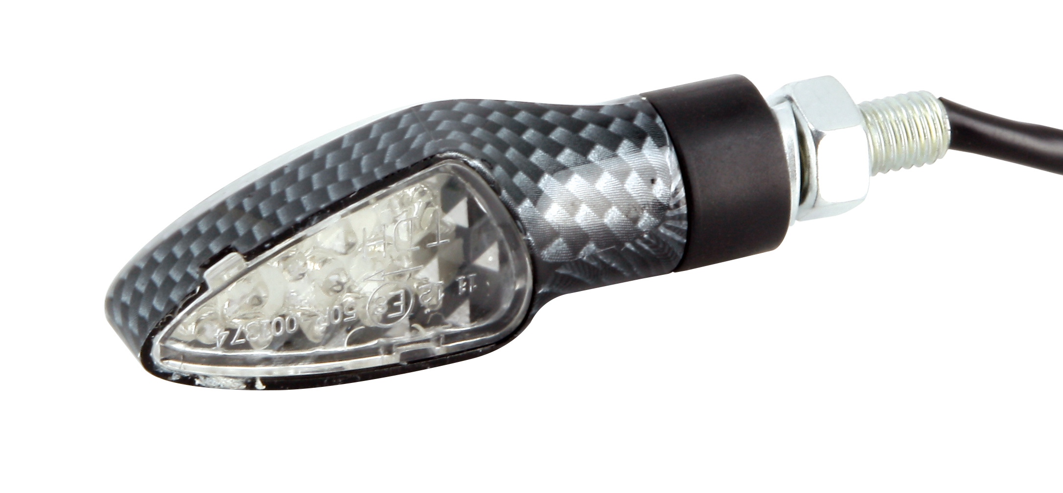 Paire de mini clignotants triangulaires courts à LED Look Carbone Sifam - vue 2