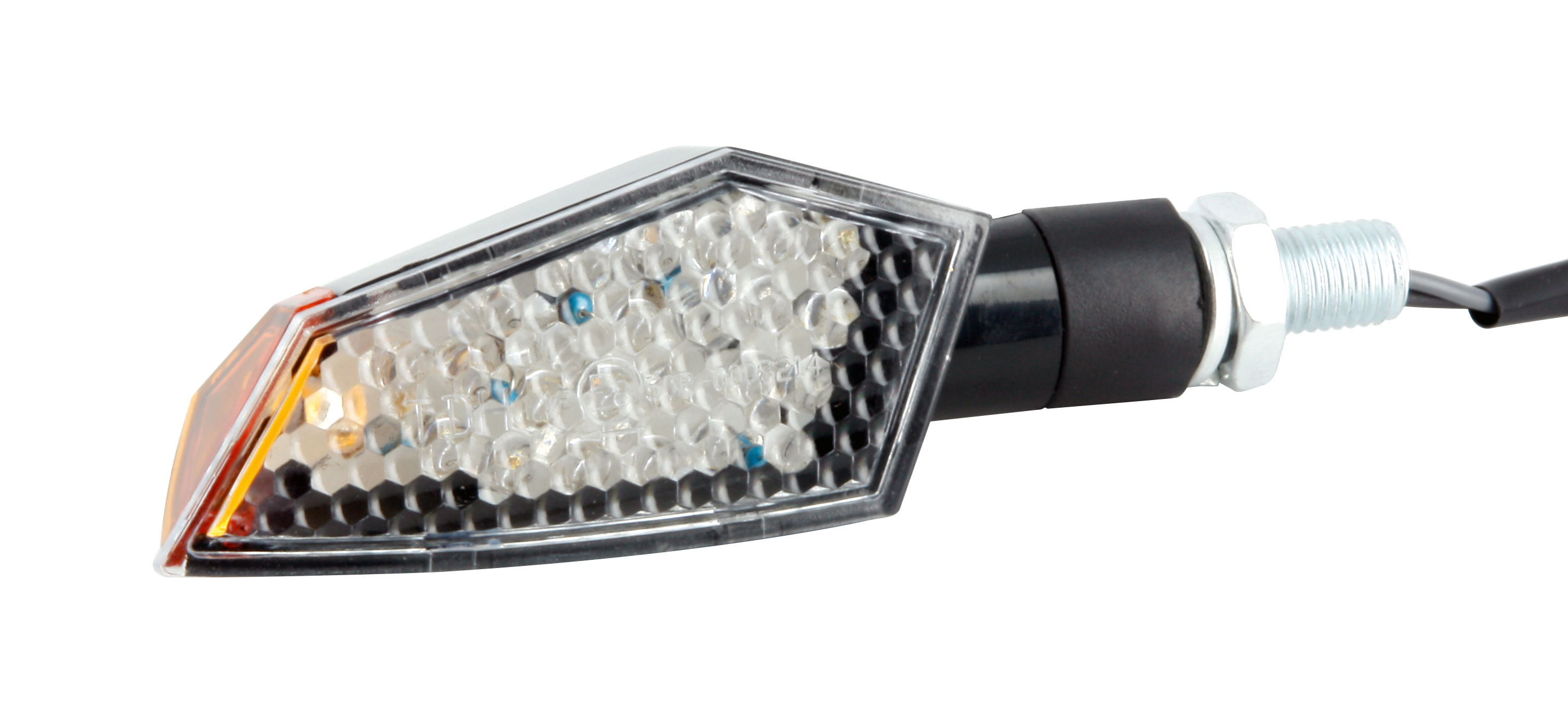 Paire de mini clignotants LED courbés avec LED latérale Sifam noir - vue 2