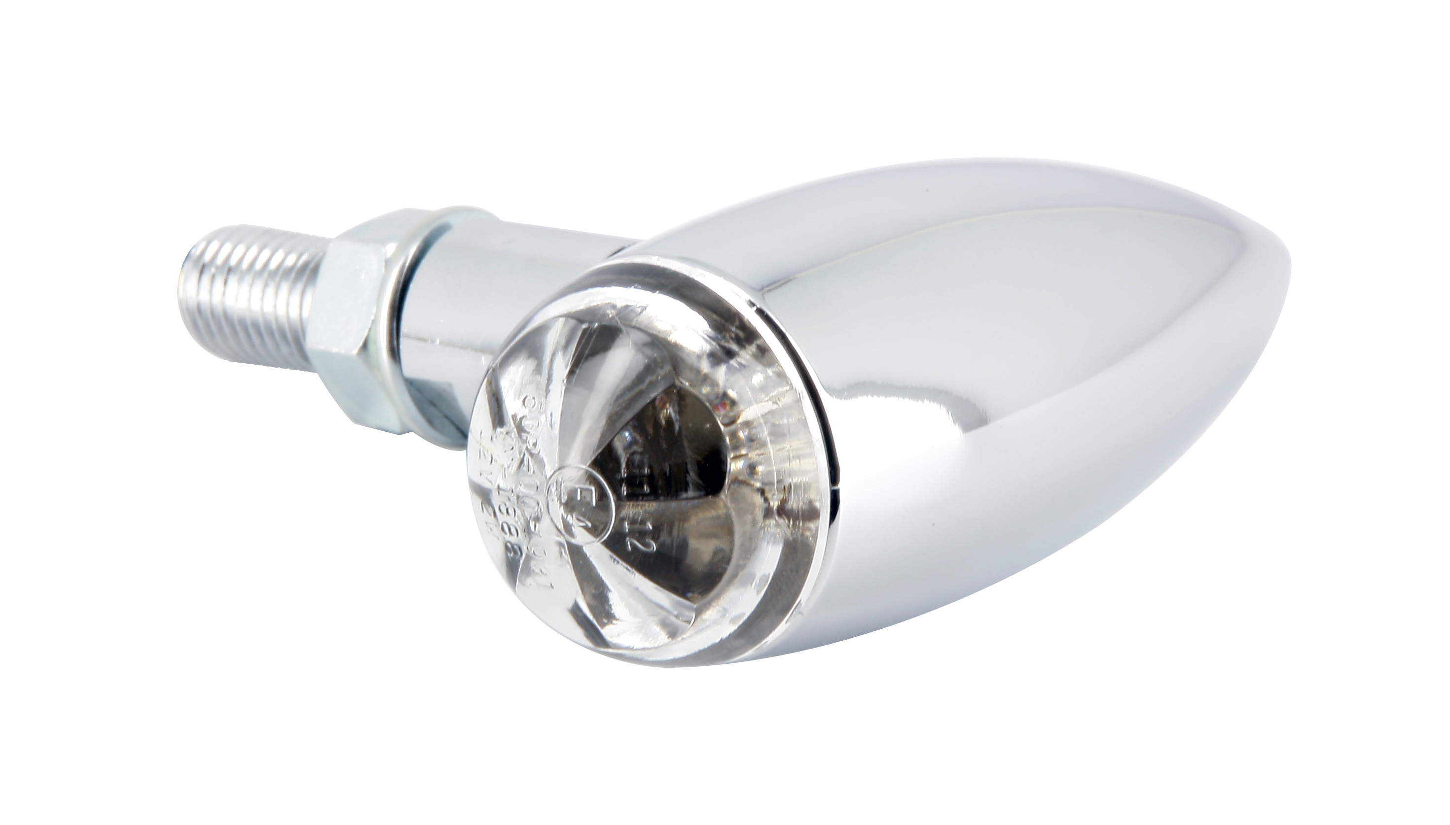 Paire de mini clignotants Bullet court chromé Sifam - vue 2