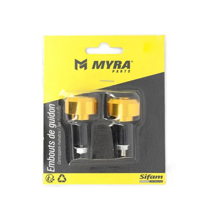 Embouts de guidon Ø17 anodisés jaune Myra - vue 2