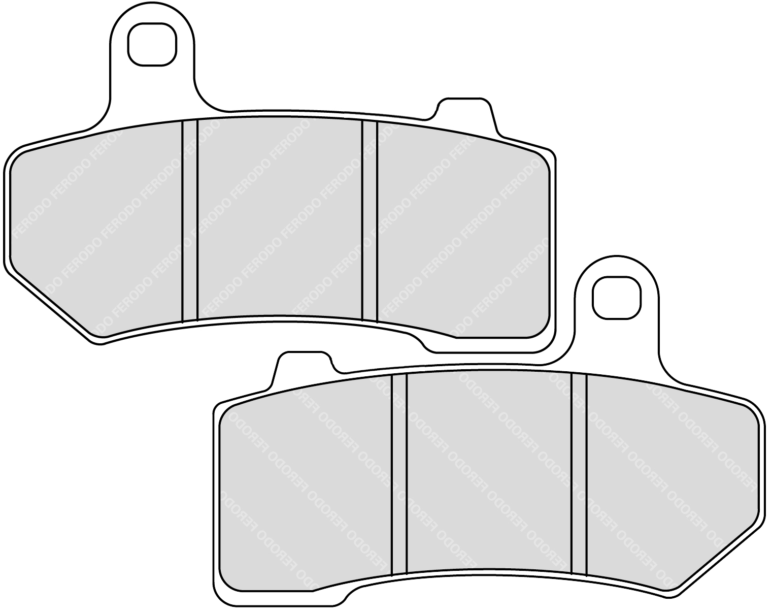 Plaquette de frein avant Métal fritté Sinter Grip Road R90 Ferodo - vue 2