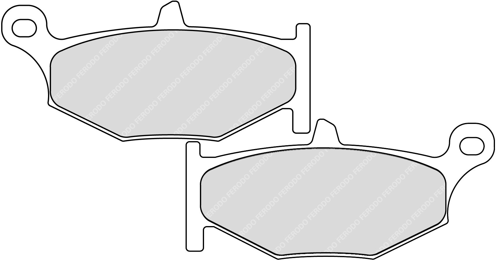 Plaquette de frein Ferodo Métal fritté Sinter Grip Road R90 - vue 2