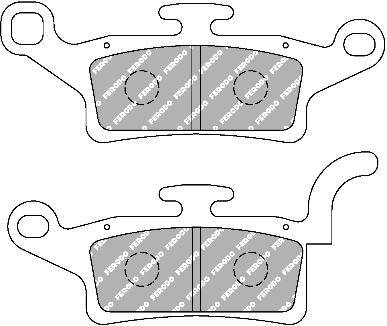 Plaquette de frein semi-métal Eco-Friction Route Ferodo R90 - vue 2
