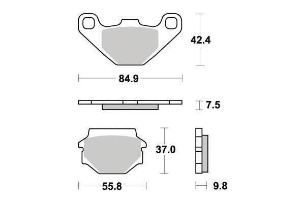 Plaquette de frein semi-métal Eco-Friction Route R90 Ferodo - vue 2