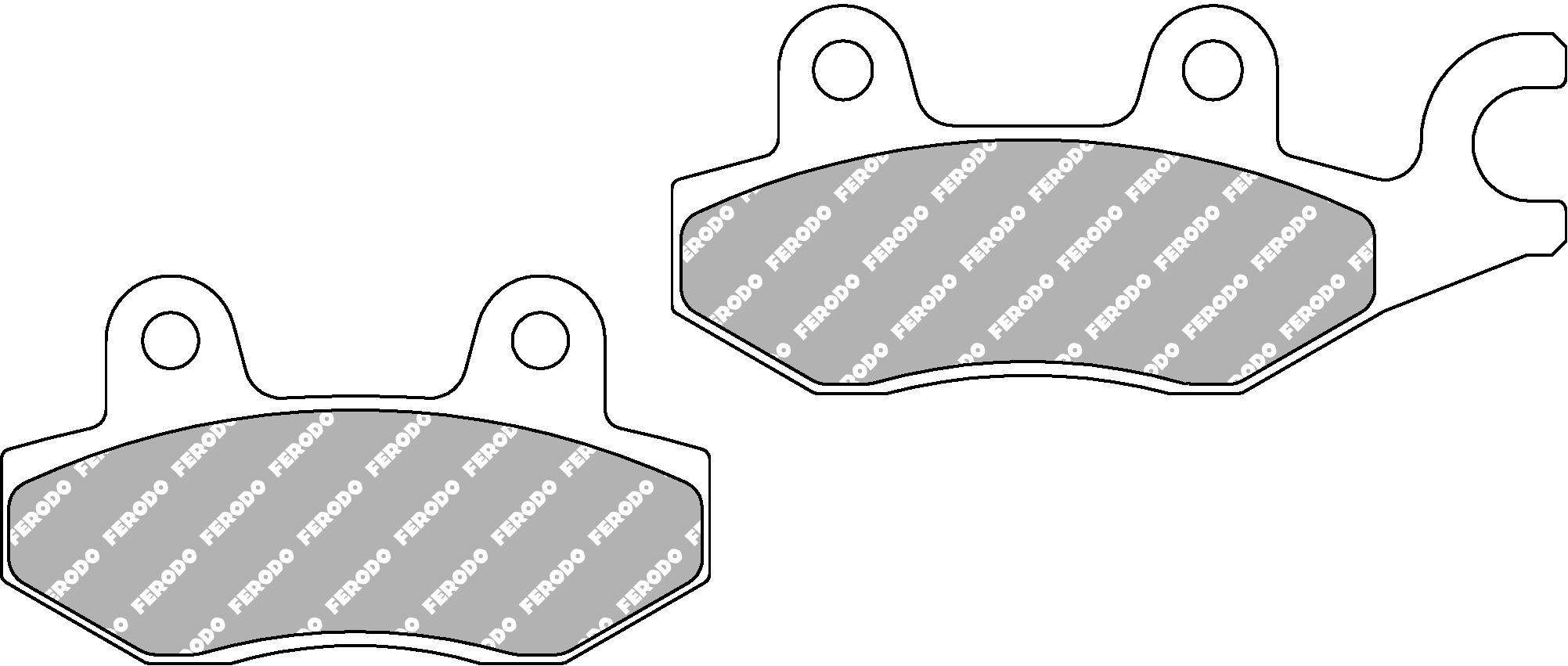 Plaquette de frein arrière Ferodo Métal fritté Sinter Grip Maxi Scooter R90 - vue 2