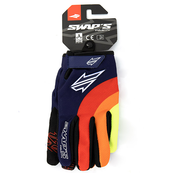 Gants Cross Swaps GAN095 S Bleu Rouge Orange Homologué CE KP1 - vue 3