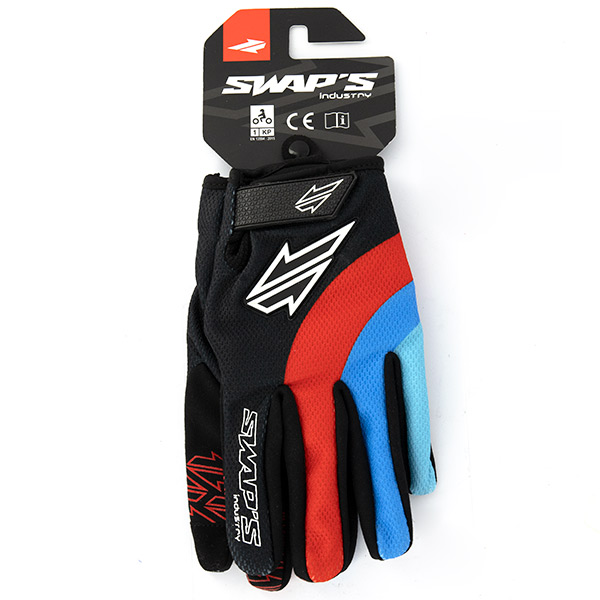 Gants cross Swaps GAN095 XS noir rouge bleu homologué CE KP1 - vue 2