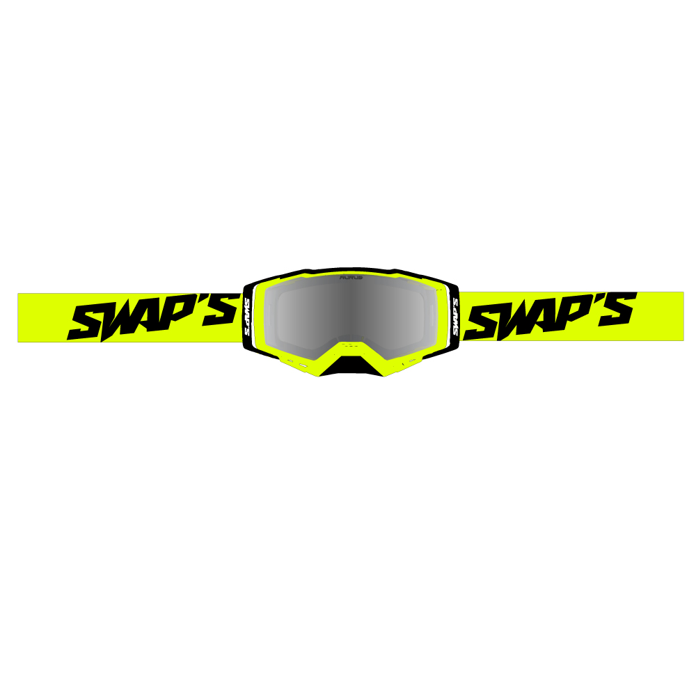 Masque cross AURUS LITE Jaune fluo Swaps - vue 2